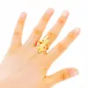 Anillo Hoja de Oro Arena Vietnamita Latón Chapado en Oro Arena de Oro Cachemira Estilo Coreano Mujeres Regalo de Boda Apertura Anillo Ajustable Anillo