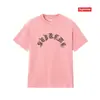 Camiseta de Algodón Pesado Moda Americana Transfronteriza Estampado de Letras Supreme Cuello Redondo Manga Corta Unisex Holgada Casual para Hombres y Mujeres