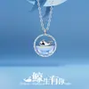 Moda personalizada piedra de vidrio ballena simple cadena para clavícula azul animal marino collar de temperamento para mujer