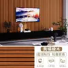 Pared de Fondo de TV con Rejilla Vertical 3D Pegatina de Pared Autoadhesiva Papel Tapiz Ocultador con Raya de Madera de Imitación