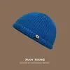 Gorro de Lana Tejido Patchwork de Moda para Hombres y Mujeres, Gorro de Propietario Otoño e Invierno, Gorra Hip-Hop, Gorro Turbante, Estilo Nuevo
