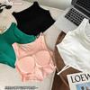 Camisola de algodón irregular sin espalda para mujer, con almohadilla para el pecho, ropa exterior, bonita parte superior con tirantes huecos en la espalda, ropa interior sexy envolvente para el pecho