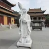 Escultura Personalizada em Pedra de Estátuas de Buda em Mármore Branco: Buda da Medicina de Três Faces, Bodhisattva Guanyin, Bodhisattva Manjushri e Deus da Riqueza dos Nove Caminhos para Exposição ao Ar Livre