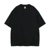 Camiseta de Manga Curta 240g Logo Personalizado Solona Grande Ombro Caído Transfronteiriça Gola Redonda t Estampada Bordada Uniforme de Classe Camisa Publicitária