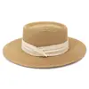 Sombrero de Paja Repujado Estilo Francés, Nuevo Sombrero de Paja de Copa Plana Estilo Francés de Verano, Sombrero con Visera Retro Británico para Playa y Vacaciones