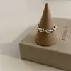 Anillo de Plata de Ley S925 Estilo Simple para Mujer, No se Desvanece, Lujo Accesible, Versátil, de Nicho, Gama Alta, Joyería de Mano Nueva Abierta