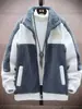 Chaqueta de Invierno para Hombre 2026, Forrada de Polar, Engrosada, de Lana de Cordero, Abrigo Cálido, Cortavientos, Cómoda, Moderna, Estilo Holgado