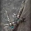 Pendientes de Gancho de Plata Antigua Multicolor Retro de Libélula Transfronterizos Accesorios de Deseos Transfronterizos Pendientes de Insectos Personalizados Europeos y Americanos para Mujer Venta Directa
