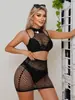 Novedades Transfronterizas, Artículos en Stock de Comercio Exterior, Lencería Sexy Europea y Americana, Conjunto de Dos Piezas Falda Bodycon Brillante con Pedrería, Conjunto de Top Corto sin Mangas