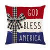 Funda de almohada estampada para el Día de la Independencia de EE. UU. Funda de almohada lumbar decorativa para mesa de comedor, silla, sofá de casa de vacaciones, estilo festivo