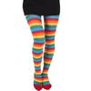Medias Rayadas de Navidad Fiesta de Halloween Medias Rayadas Multicolor Fiesta Cosplay Disfraz Leggings