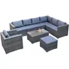 Sofá de Ratán para Exteriores, Impermeable, Protección Solar, Ocio, Silla Doble de Ratán de Hierro Forjado, Juego de Muebles para Exteriores, Balcón, Aire Libre