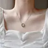 Collar Dz Círculo Geométrico para Mujer, Collar Versátil Hueco, Cadena de Clavícula de Moda Tendencia, Joyería Sencilla de Nicho Ins