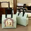 Bolsa Térmica Morada para Llevar para Pasteles, Postres, Té de Leche y Comida; Bolsa Desechable de Tela No Tejida con Empaque de Papel de Aluminio Espeso