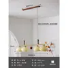 Lustre de Quarto Bauhaus Medieval Maillard Retro Americano Restaurante Estudo Sala de Estar Madeira Maciça Estilo Song Estética Lâmpadas