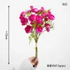 Monet Colores de Primavera Ramo de 5 Tallos de Rosas de Té Pequeñas y Lirios Artificiales, Ramo de Novia para Damas de Honor, Ramo para Decoración del Hogar