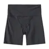 Shorts de Segurança Sem Costura de Seda Gelada para Mulheres, Verão Fino Anti-Exposição Sem Enrolar Cintura Alta Elástico Controle de Barriga Shorts de Três Pontos de Segurança
