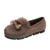 Novos Sapatos Peludos da Moda Estilo Coreano Outono/Inverno 2026, Sola Grossa, Forrados com Lã, Quentes, Tendência, Sapatos de Algodão Femininos, Mocassins
