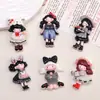 Accesorios de Resina DIY de Dibujos Animados Joyería Chica Pastoral Pegamento Cremoso Pasador Funda para Teléfono Móvil Hebilla de Zapato Llavero Colgante con