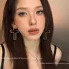 Collar Cruz Estilo Oscuro para Mujer 2025 Nueva Tendencia de Moda Gótica Y2K Cadena para Clavícula Madera Multicolor