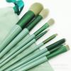 Outlet de Fábrica Súper Explosivo Belleza Maquillaje Cuatro Estaciones Verde Secado Rápido Set de Brochas de Maquillaje Cerdas Súper Suaves 13 Brocha para Polvo de Rubor