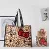 Bolsa de Compras Grande Capacidade Original Autorizada Sanrio Dobrável Tecida Cartoon Kt Hello Kitty Bolsa de Ombro de Mão