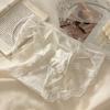 Ropa interior francesa de seda pura sin marcas, fina, transpirable, de algodón puro, con entrepierna a media cintura y encaje sexy para mujer.