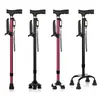 Venta directa de fábrica de bastones para ancianos, bastones antideslizantes, ayudas para caminar para personas mayores, bastones plegables de cuatro patas, bastones telescópicos de mano