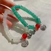 Nuevo estilo chino imitación calcedonia bambú festival pulsera de la suerte femenina diseño nicho ins sentido de diseño pulsera retro pulsera de celebridad de internet amigas