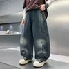 Nueva colección de otoño de pantalones vaqueros para niños, pantalones vaqueros largos modernos y versátiles para niños y estudiantes de secundaria.