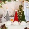 Nuevas Decoraciones Navideñas Muñeco de Guardabosques Tejido de Piernas Largas con LED con Luz Anciano sin Rostro Colgante para Árbol de Navidad