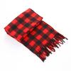 Bufanda especial de otoño e invierno cálida con forro de polar para hombre y niño, terciopelo de doble cara, estampado de cuadros blanco y negro, regalo al por mayor, bufanda para hombre