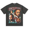 Camiseta de manga corta con estampado de Kendrick Kung Fu Kenny de hip-hop transfronterizo, sudadera con capucha y cuello redondo de algodón pesado lavado