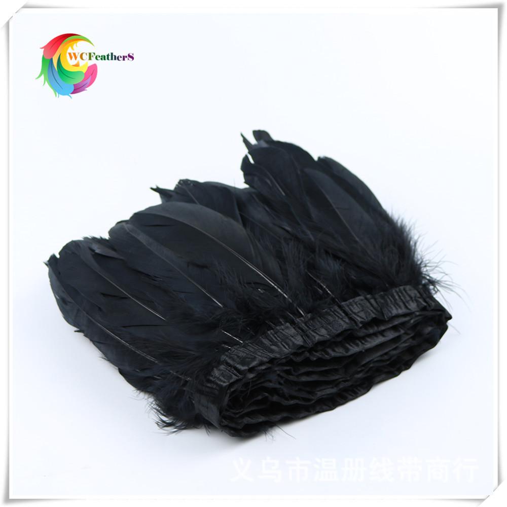 2 black goose feather fringe 3