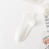 Meias de Primavera e Verão para Mulheres, Meias Soquete com Borda Franzida, Meias Femininas de Ponto Duplo, Meias Curtas de Renda Estilo Japonês, Meias Curtas Lisas Florais para Mulheres