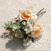 Pintura al Óleo Color Ramo de Rosas Flores Artificiales Flores Falsas Decoración de Boda Ramo de la Novia Decoración del Hogar Flores