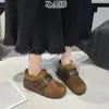 Sapatos Birkenstock estilo retrô de cobertura total para mulheres, com veludo adicionado para o inverno, sapatos de pelo de lã de cordeiro, sapatos de algodão, mocassins