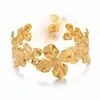 Pulsera transfronteriza oceánica europea y americana con palmera, estrella de mar, concha, diseño único y moderno, pulsera abierta en forma de hoja