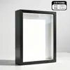 Moldura de Foto Oca de Madeira Espécime de Flor Seca Blocos de Construção Caixa de Exibição para Armazenamento de Conchas Jardim de Infância Artesanato DIY Personalizável LO