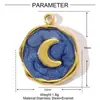 Amor europeo y americano moño llave diy titanio acero colgante femenino aceite cinco puntas estrella luna acero inoxidable joyería colgante