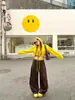 Pantalones Curvos de Bloques de Color Estilo Americano con Forro de Polar para Mujer, Otoño/Invierno 2026 Nuevos de Cintura Alta Sueltos Adelgazantes Casuales de Pierna Ancha