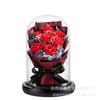 Flor Eterna Ramo de Rosas Artificiales con Cubierta de Cristal, Adorno de Lámpara de Flores, Adorno de Flor de Jabón, Navidad, Día de San Valentín, Regalo de Cumpleaños