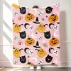 Manta de Flanela Nova de Halloween Transfronteiriça Personalizada Espessada Veludo Dupla Face Manta de Pelo Manta de Sofá Manta de Ar Condicionado