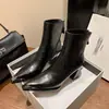 Botines Retro de Tacón Grueso para Mujer, de Diseñador, de Nicho, Grises, Puntiagudos, Elegantes, de Tacón Alto Francés, Botas Adelgazantes