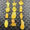 Pingente de golfinho flutuante fluorescente de cera de abelha para água salgada pingente de cera de abelha amarelo óleo de galinha pingente de jade dourado pulseira colar pingente brincos pingente