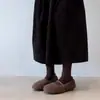 Sapatos Mary Jane Suaves de Uma Tira Estilo Francês, Novos Sapatos de Inverno e Outono Rasos com Pelo para Mulheres