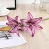 Lírio Simuladp Transfronteiriço 3 Cabeças Multi-Cabeças Atacado Display de Mesa Flor Decorativa Lírio Selvagem Simuladp Buquê de Casamento