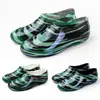 Botas de lluvia engrosadas, zapatos impermeables genuinos, zapatos impermeables de corte bajo para hombre con forro de felpa, cubrebotas de tubo corto, zapatos de goma, botas de agua, resistentes al desgaste, camuflaje