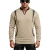 Moletom de Tricô Pesado com Gola V Casual Masculino Cross Europe Tendência Color Block Patchwork Manga Longa Casual Tricô
