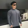 Camiseta Básica Deportiva de Fitness Nueva Tendencia Primavera y Otoño 2025 Versátil Diaria Estilo Japonés Cuello Alto Elegante Manga Larga